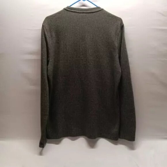Michael Kors Men's Medium Ribbed Knit Crewneck Long Sleeve Gray Sweater GUC - Picture 5 of 8